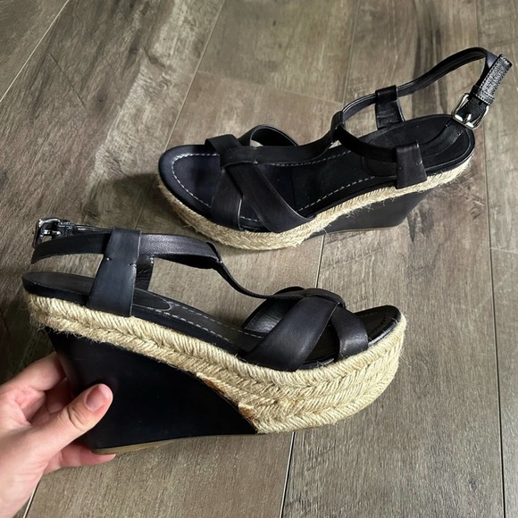 Miu Miu Shoes - Miu Miu Wedge Espadrille Sandals Black 40